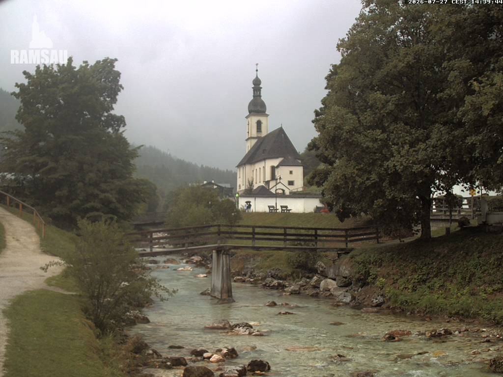 Archiv Foto Webcam Malerwinkel in Ramsau bei Berchtesgaden - Ortskirche St. Sebastian