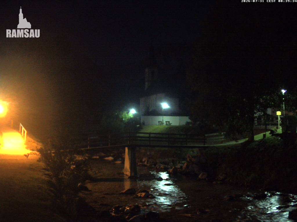 Archiv Foto Webcam Malerwinkel in Ramsau bei Berchtesgaden - Ortskirche St. Sebastian