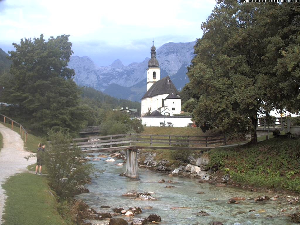 Archiv Foto Webcam Malerwinkel in Ramsau bei Berchtesgaden - Ortskirche St. Sebastian