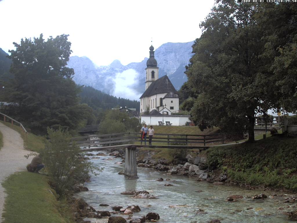 Archiv Foto Webcam Malerwinkel in Ramsau bei Berchtesgaden - Ortskirche St. Sebastian