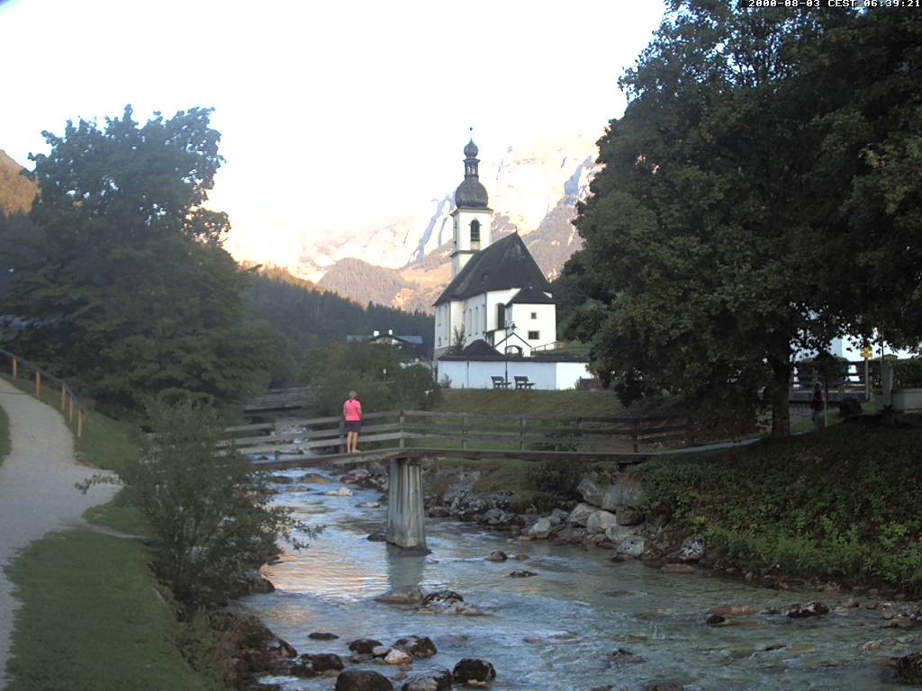 Archiv Foto Webcam Malerwinkel in Ramsau bei Berchtesgaden - Ortskirche St. Sebastian