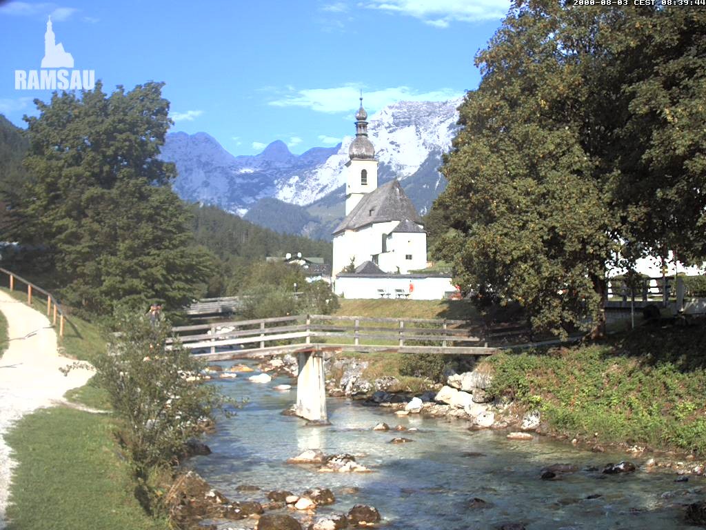 Archiv Foto Webcam Malerwinkel in Ramsau bei Berchtesgaden - Ortskirche St. Sebastian