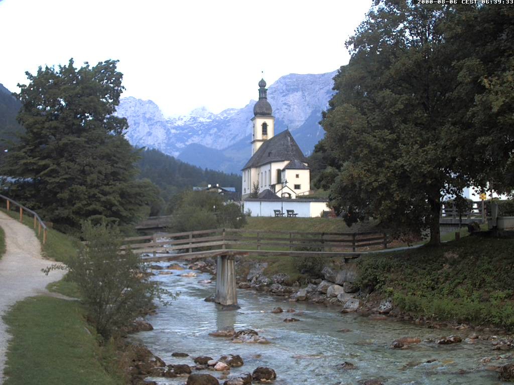 Archiv Foto Webcam Malerwinkel in Ramsau bei Berchtesgaden - Ortskirche St. Sebastian
