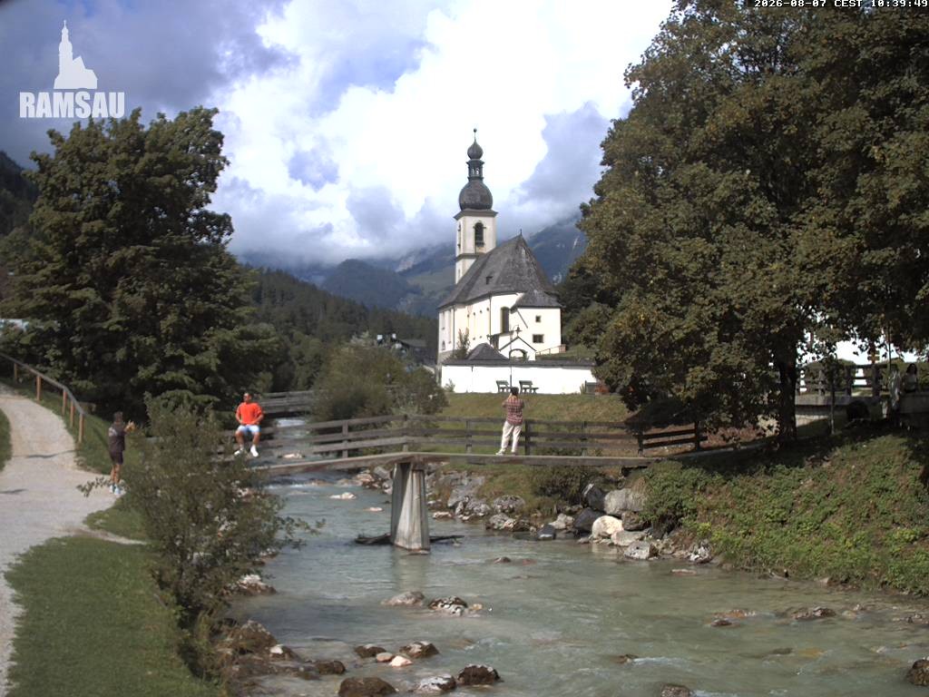 Archiv Foto Webcam Malerwinkel in Ramsau bei Berchtesgaden - Ortskirche St. Sebastian