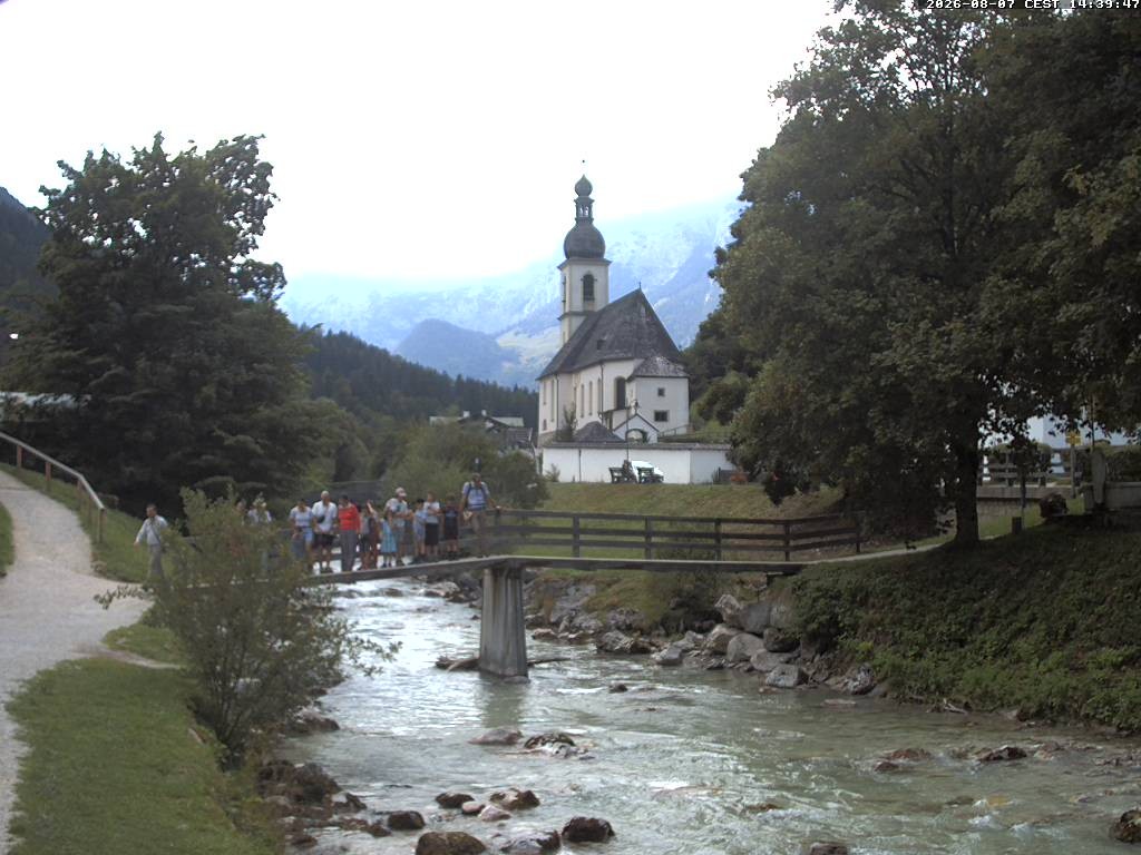 Archiv Foto Webcam Malerwinkel in Ramsau bei Berchtesgaden - Ortskirche St. Sebastian