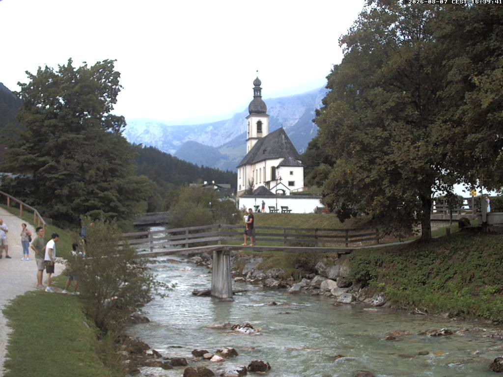 Archiv Foto Webcam Malerwinkel in Ramsau bei Berchtesgaden - Ortskirche St. Sebastian