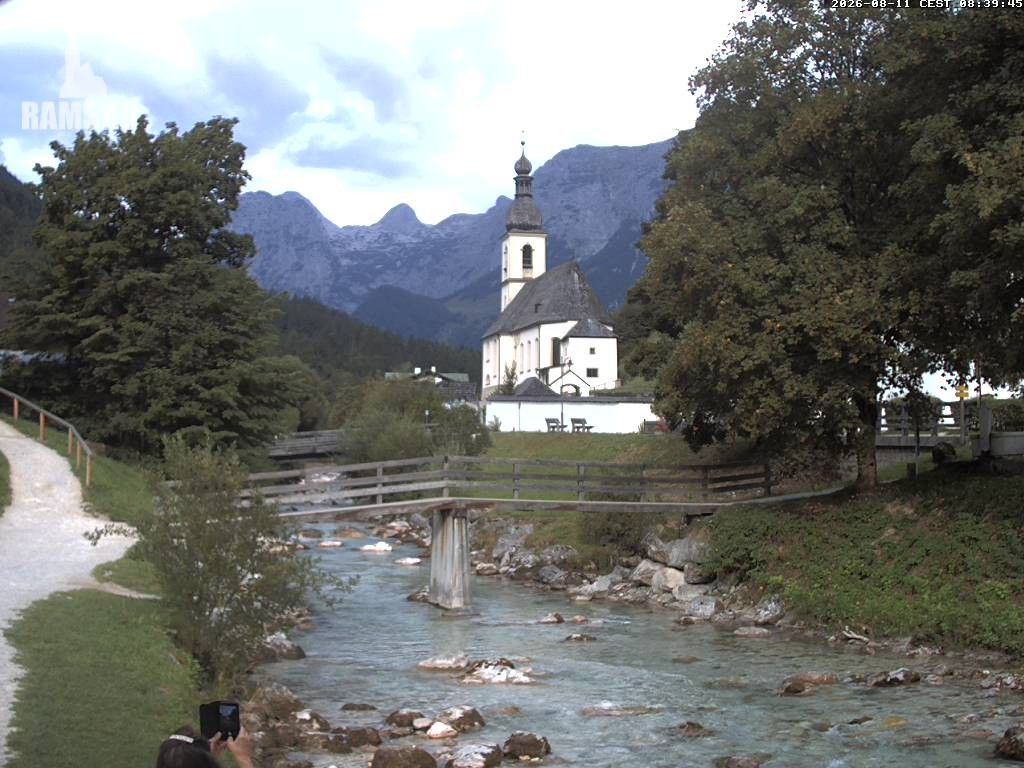 Archiv Foto Webcam Malerwinkel in Ramsau bei Berchtesgaden - Ortskirche St. Sebastian