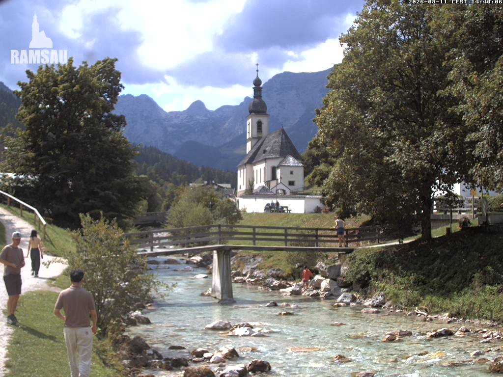 Archiv Foto Webcam Malerwinkel in Ramsau bei Berchtesgaden - Ortskirche St. Sebastian