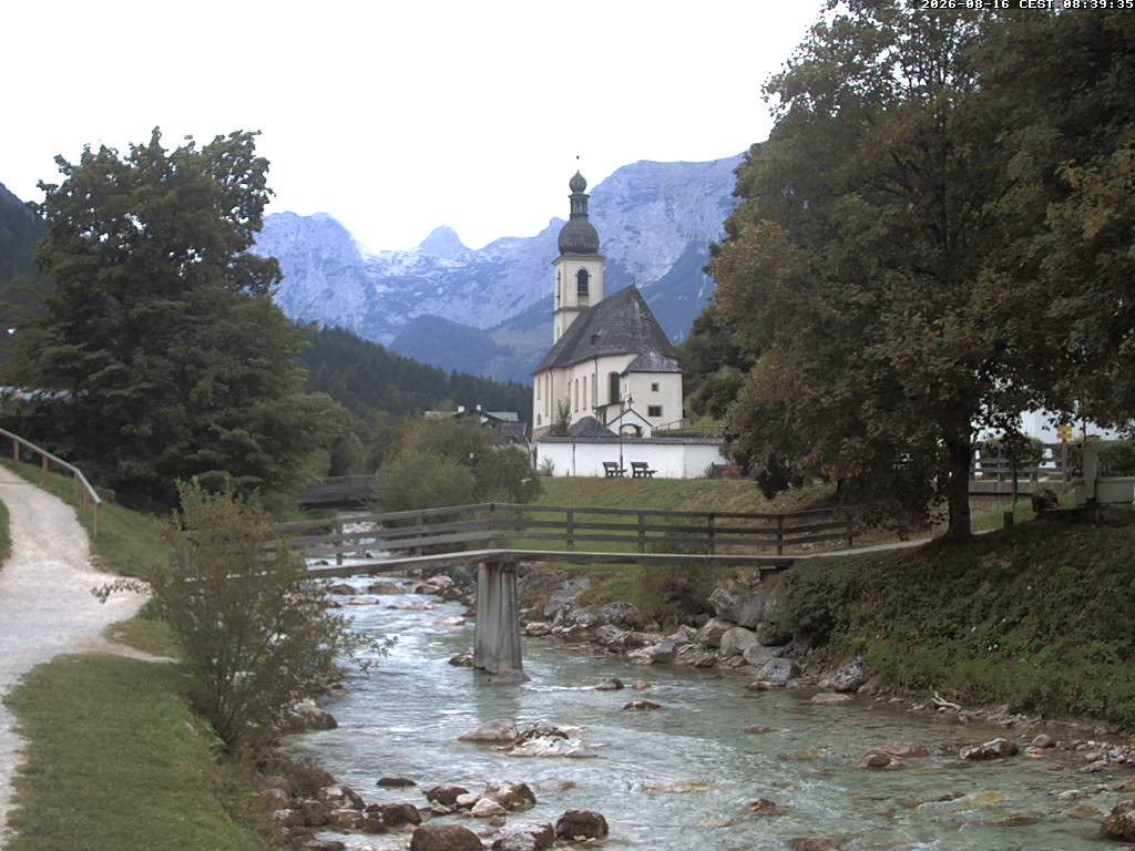 Archiv Foto Webcam Malerwinkel in Ramsau bei Berchtesgaden - Ortskirche St. Sebastian
