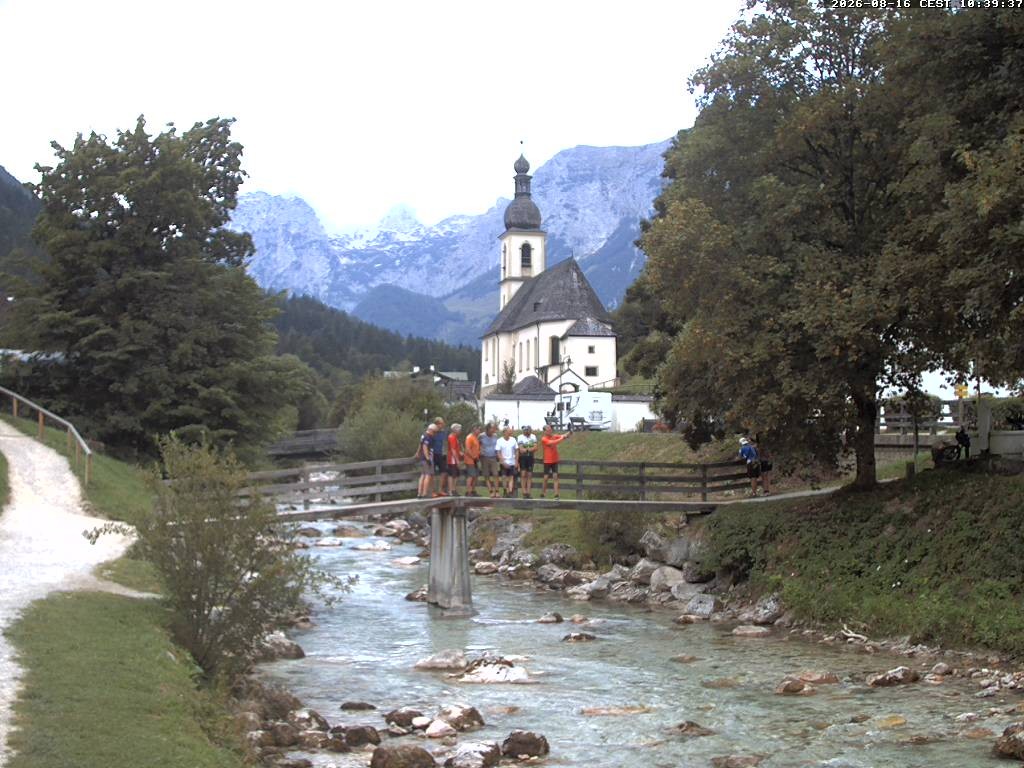 Archiv Foto Webcam Malerwinkel in Ramsau bei Berchtesgaden - Ortskirche St. Sebastian