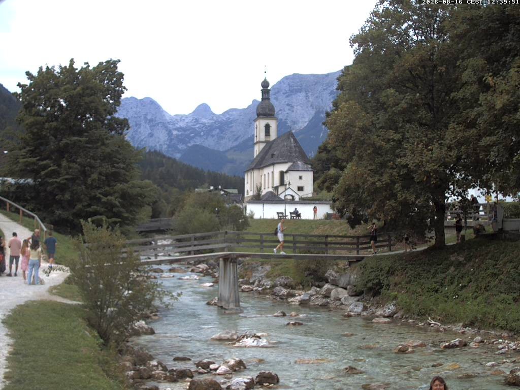 Archiv Foto Webcam Malerwinkel in Ramsau bei Berchtesgaden - Ortskirche St. Sebastian