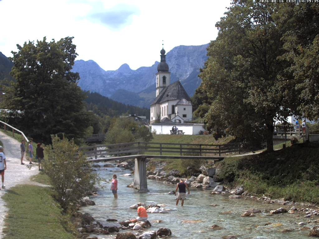 Archiv Foto Webcam Malerwinkel in Ramsau bei Berchtesgaden - Ortskirche St. Sebastian