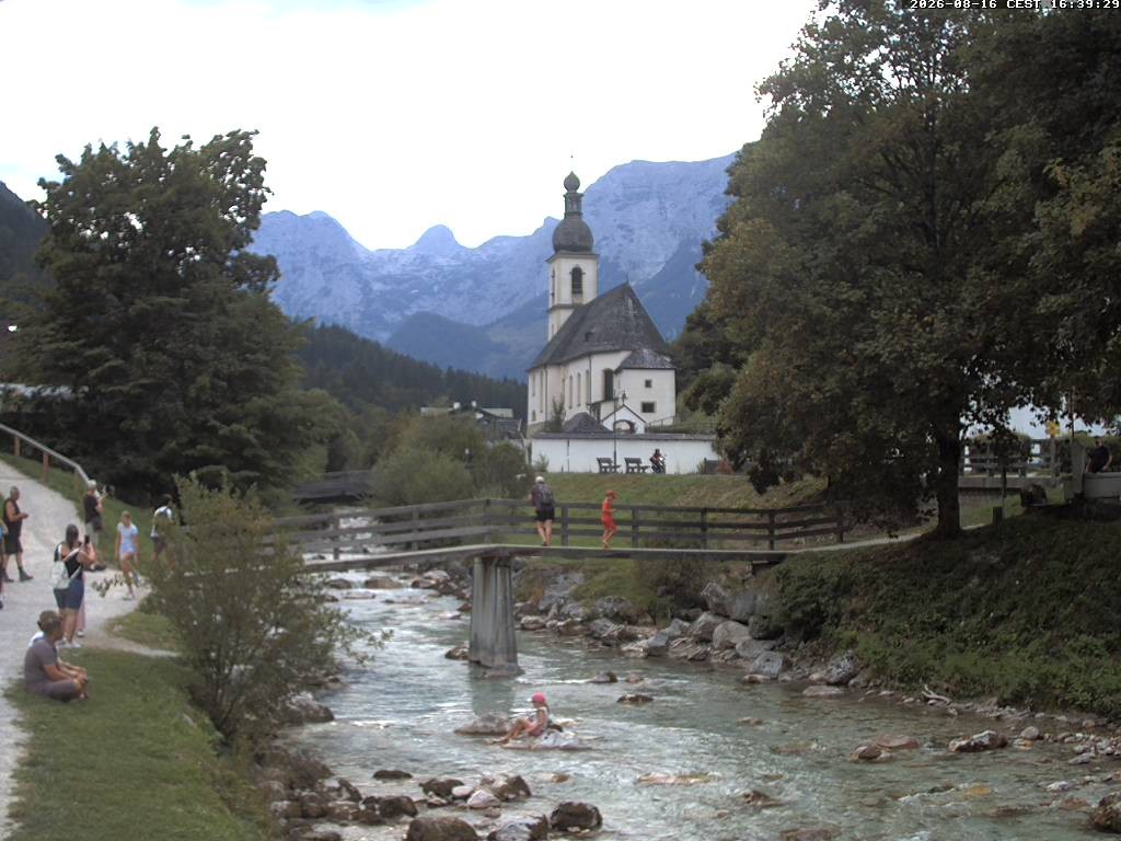 Archiv Foto Webcam Malerwinkel in Ramsau bei Berchtesgaden - Ortskirche St. Sebastian