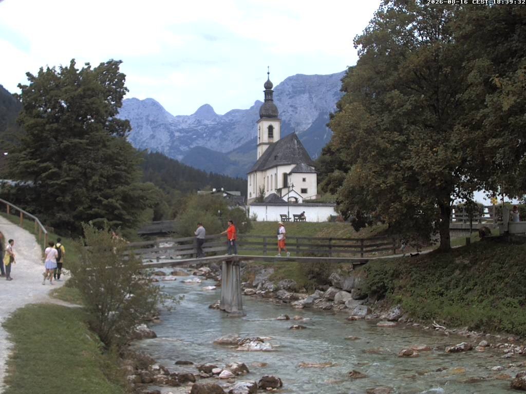 Archiv Foto Webcam Malerwinkel in Ramsau bei Berchtesgaden - Ortskirche St. Sebastian