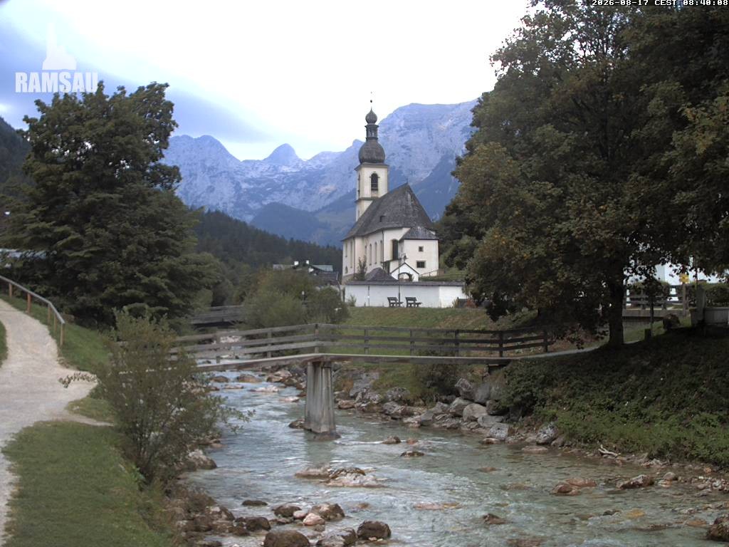 Archiv Foto Webcam Malerwinkel in Ramsau bei Berchtesgaden - Ortskirche St. Sebastian