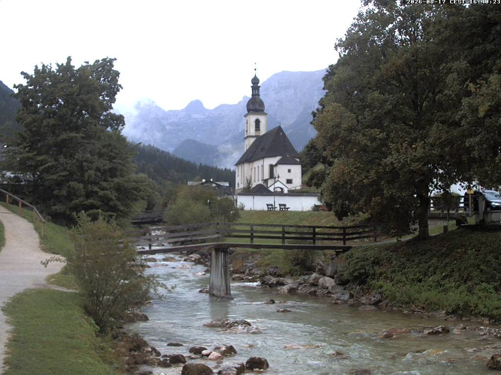 Archiv Foto Webcam Malerwinkel in Ramsau bei Berchtesgaden - Ortskirche St. Sebastian