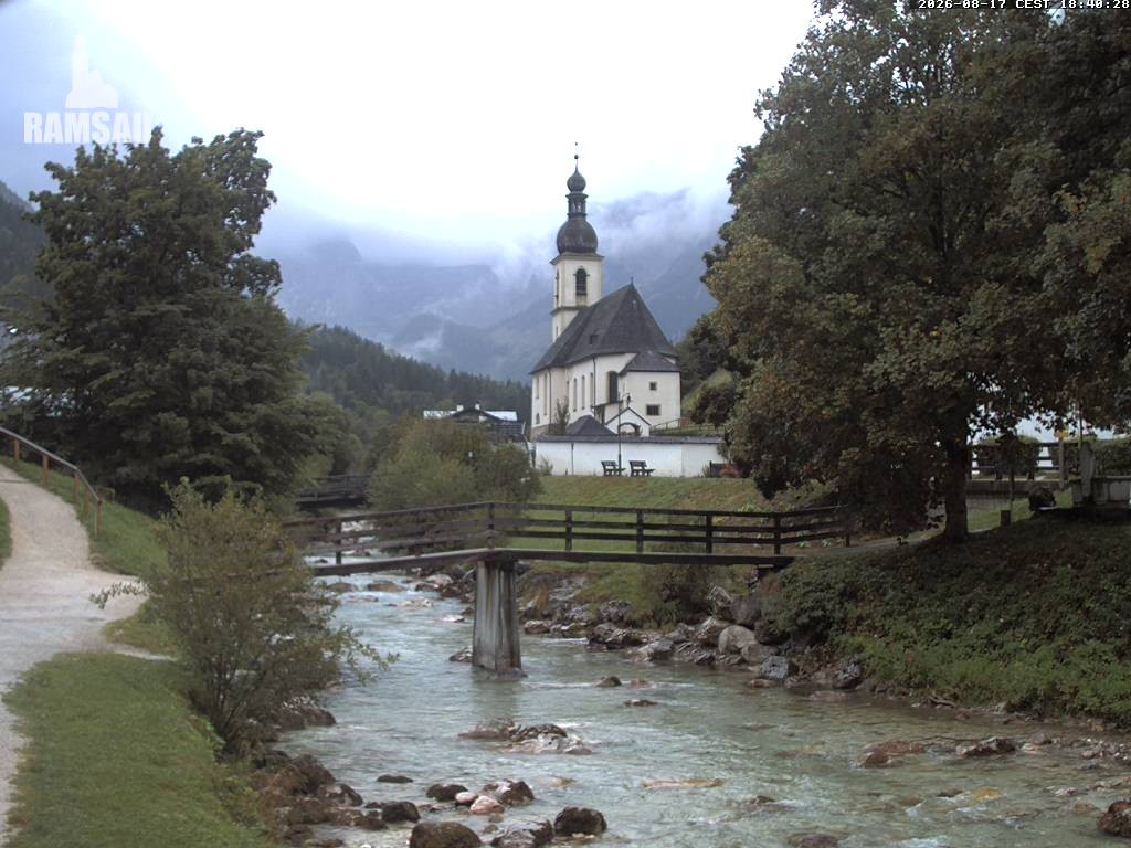 Archiv Foto Webcam Malerwinkel in Ramsau bei Berchtesgaden - Ortskirche St. Sebastian
