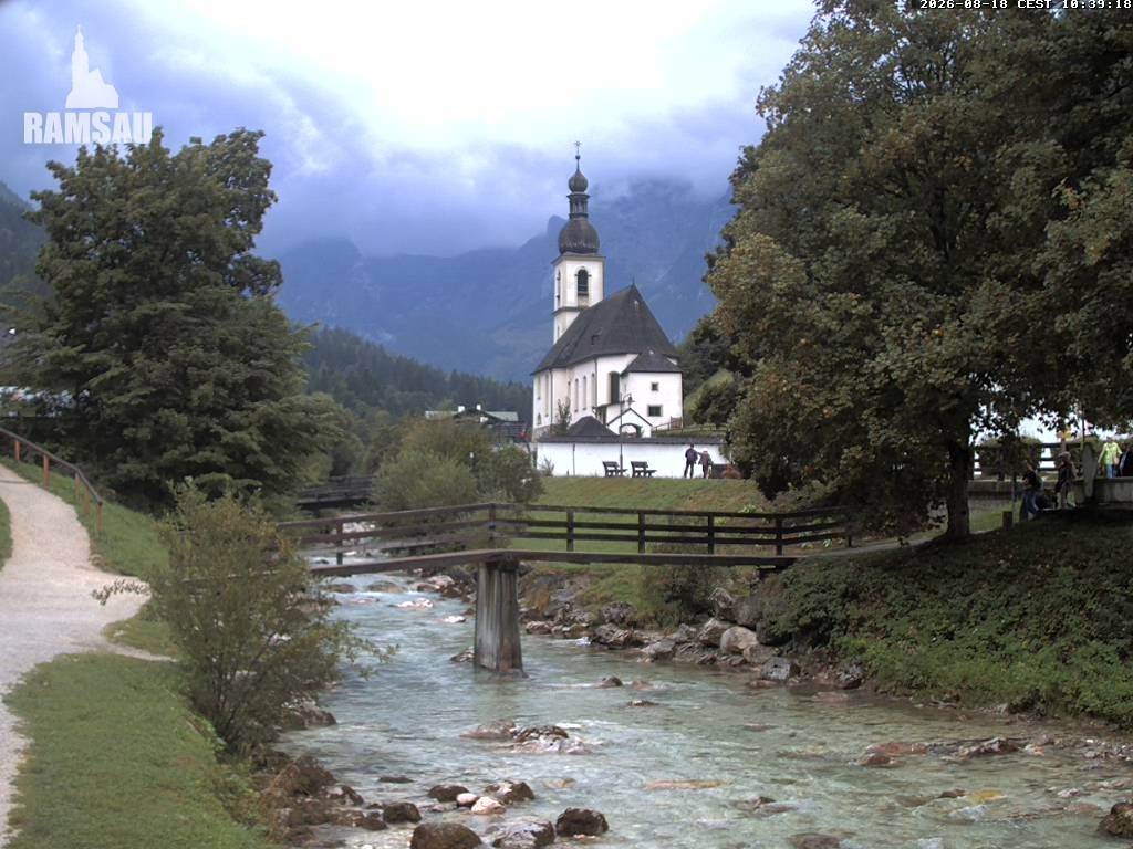 Archiv Foto Webcam Malerwinkel in Ramsau bei Berchtesgaden - Ortskirche St. Sebastian