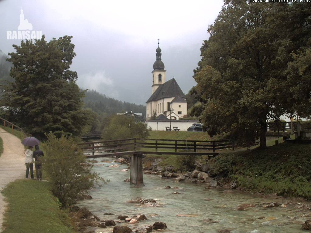 Archiv Foto Webcam Malerwinkel in Ramsau bei Berchtesgaden - Ortskirche St. Sebastian