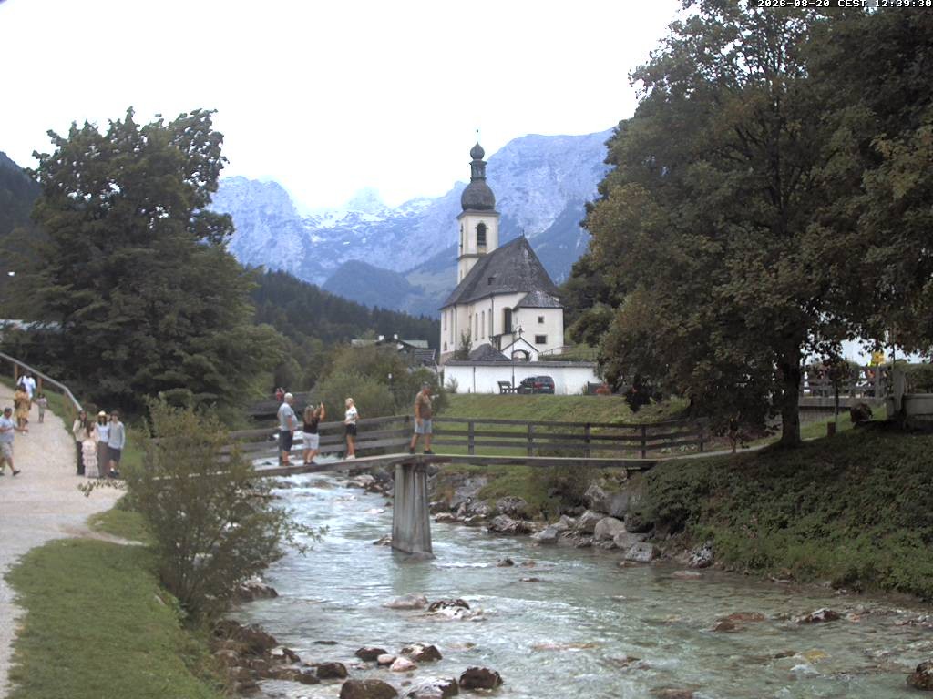 Archiv Foto Webcam Malerwinkel in Ramsau bei Berchtesgaden - Ortskirche St. Sebastian