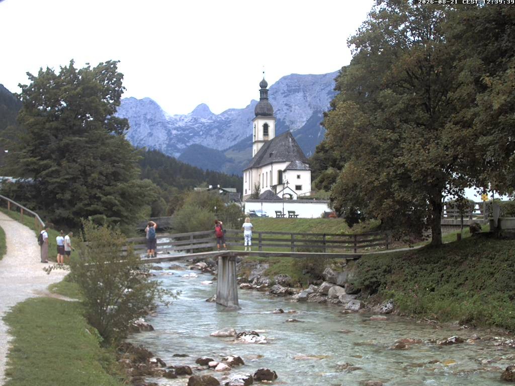 Archiv Foto Webcam Malerwinkel in Ramsau bei Berchtesgaden - Ortskirche St. Sebastian