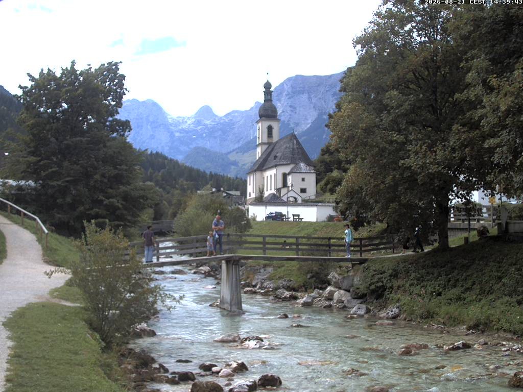 Archiv Foto Webcam Malerwinkel in Ramsau bei Berchtesgaden - Ortskirche St. Sebastian