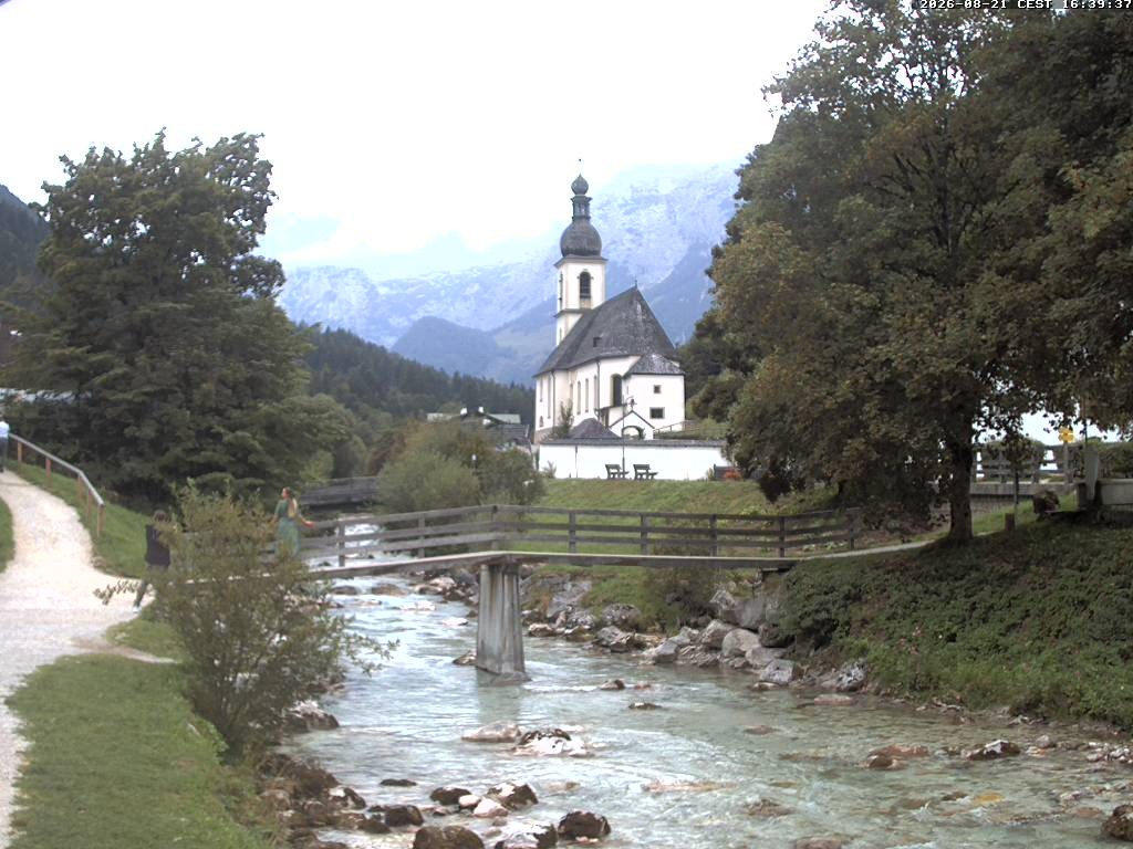 Archiv Foto Webcam Malerwinkel in Ramsau bei Berchtesgaden - Ortskirche St. Sebastian