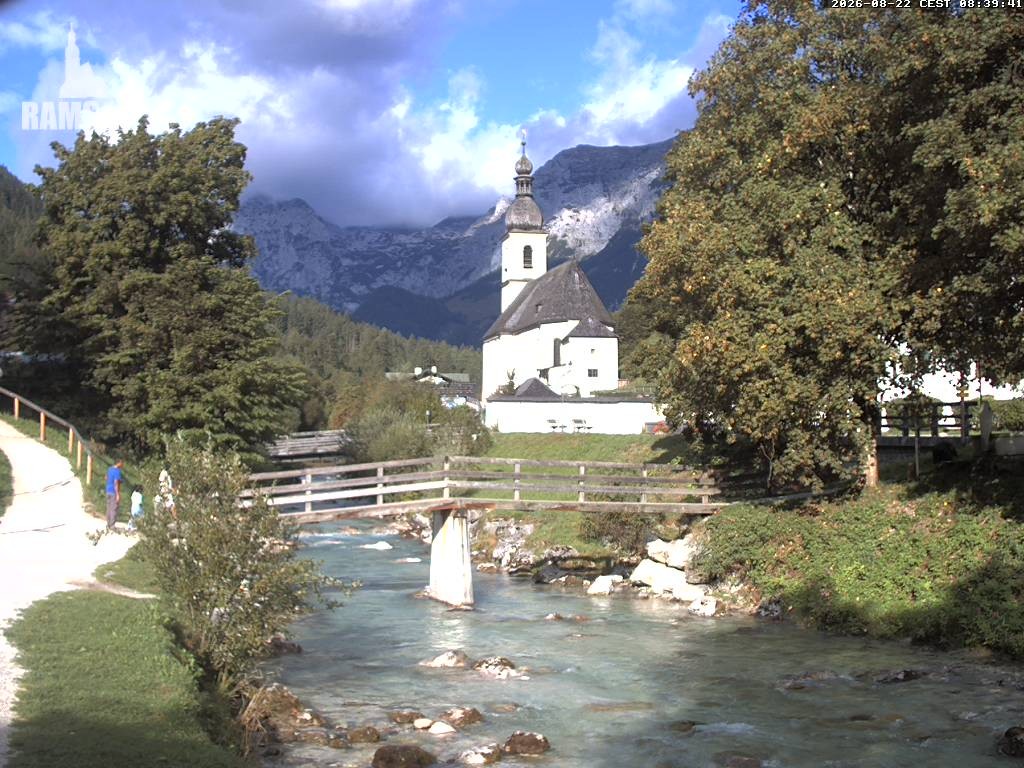 Archiv Foto Webcam Malerwinkel in Ramsau bei Berchtesgaden - Ortskirche St. Sebastian