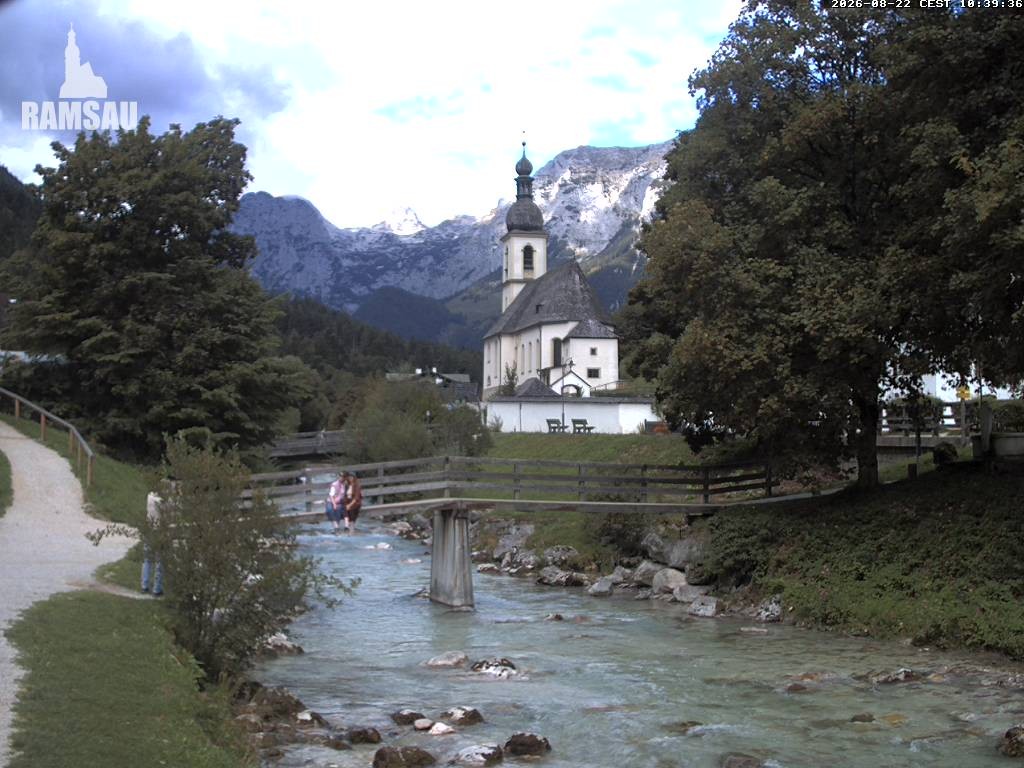 Archiv Foto Webcam Malerwinkel in Ramsau bei Berchtesgaden - Ortskirche St. Sebastian