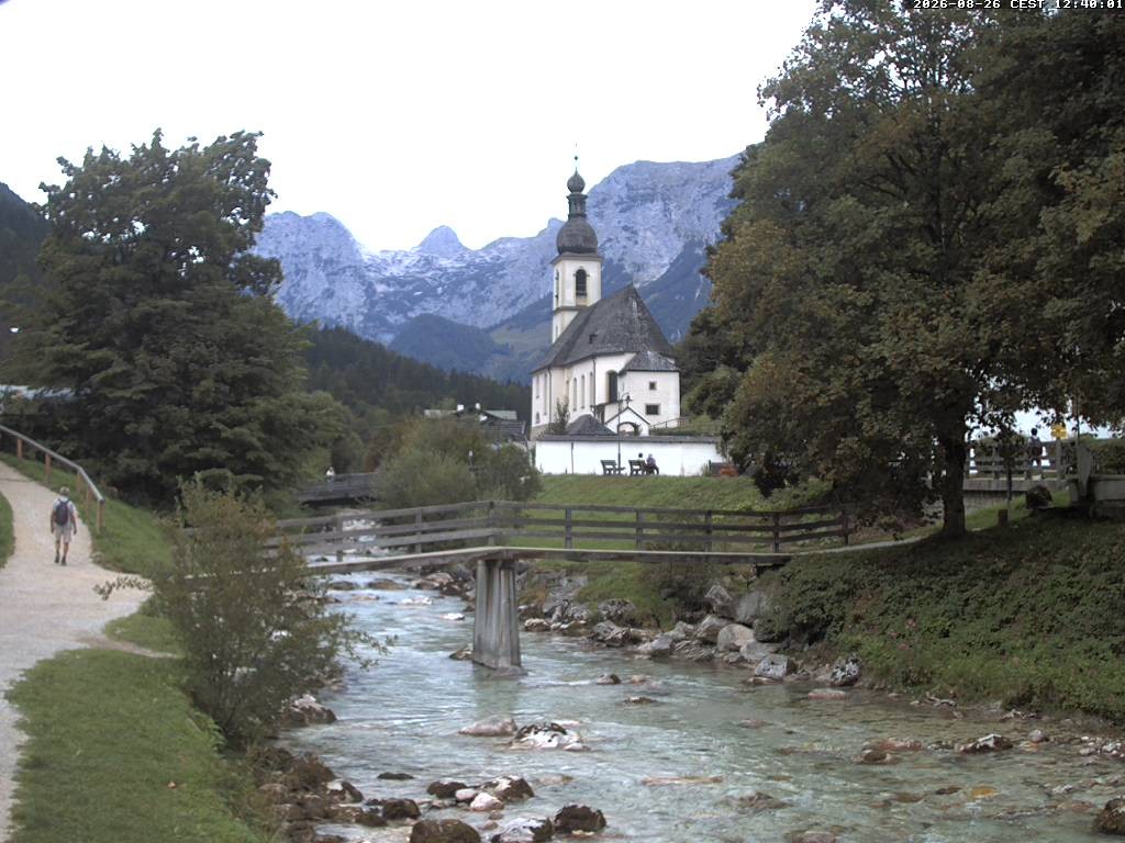 Archiv Foto Webcam Malerwinkel in Ramsau bei Berchtesgaden - Ortskirche St. Sebastian