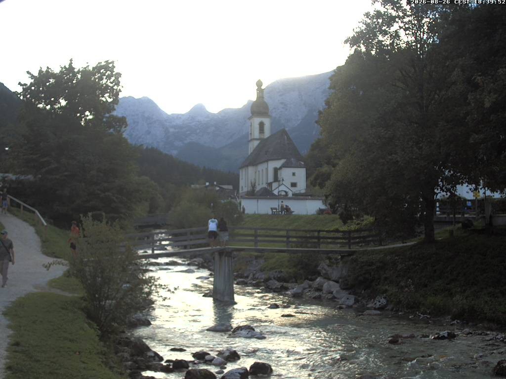 Archiv Foto Webcam Malerwinkel in Ramsau bei Berchtesgaden - Ortskirche St. Sebastian