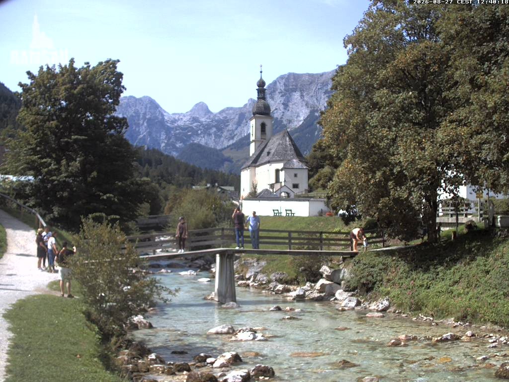 Archiv Foto Webcam Malerwinkel in Ramsau bei Berchtesgaden - Ortskirche St. Sebastian