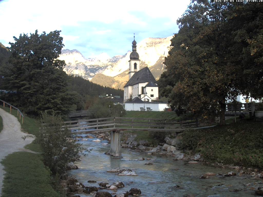 Archived image Webcam Ramsau - Berchtesgaden - St. Sebastian Church