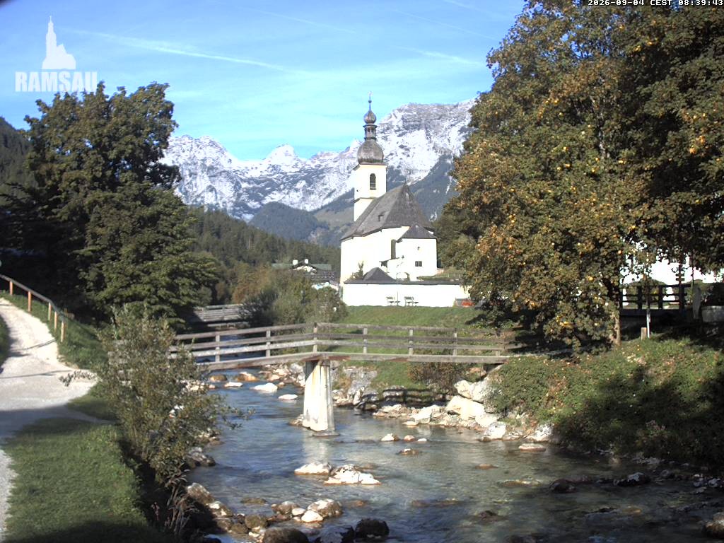 Archived image Webcam Ramsau - Berchtesgaden - St. Sebastian Church