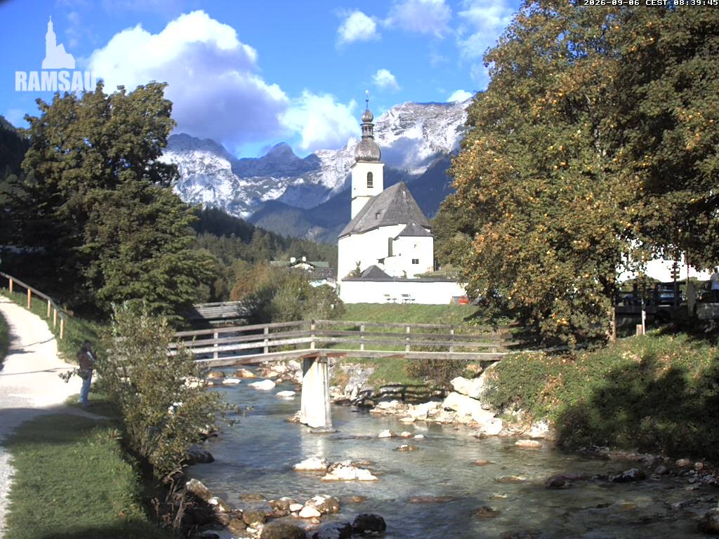 Archiv Foto Webcam Malerwinkel in Ramsau bei Berchtesgaden - Ortskirche St. Sebastian