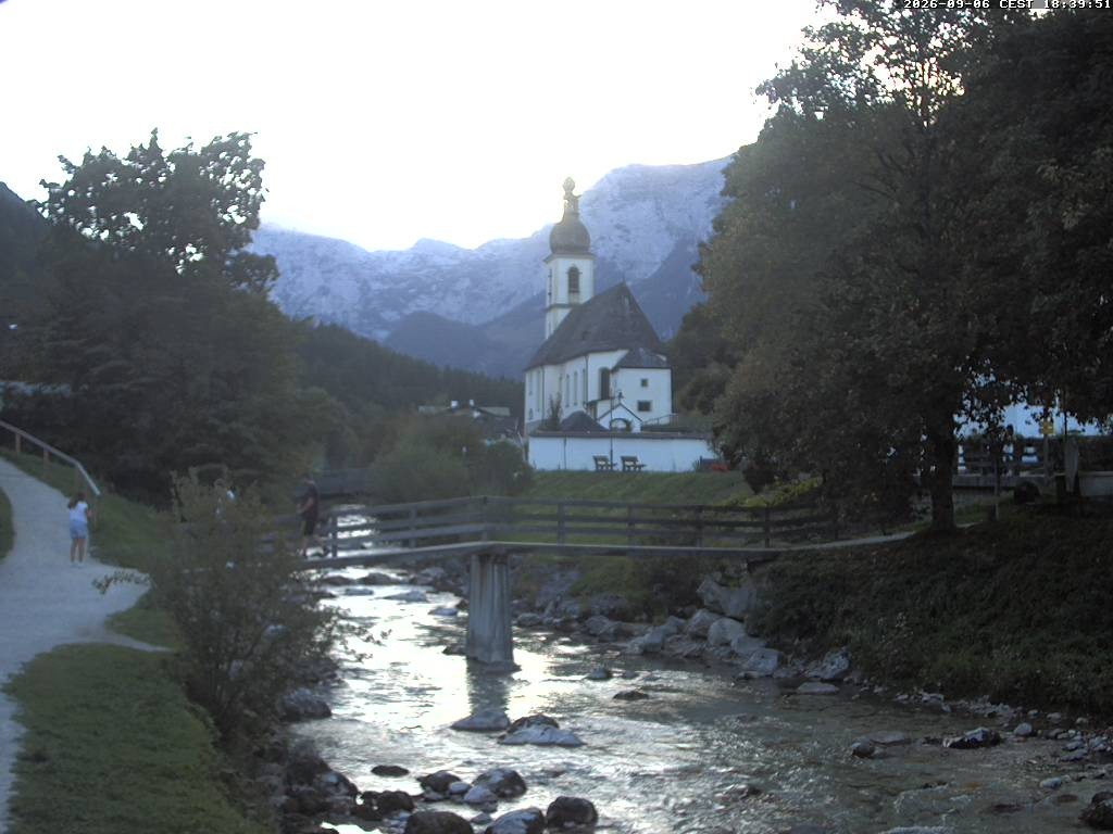 Archiv Foto Webcam Malerwinkel in Ramsau bei Berchtesgaden - Ortskirche St. Sebastian
