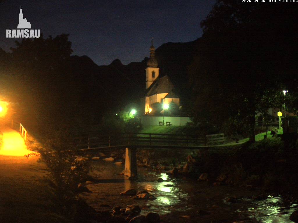 Archiv Foto Webcam Malerwinkel in Ramsau bei Berchtesgaden - Ortskirche St. Sebastian