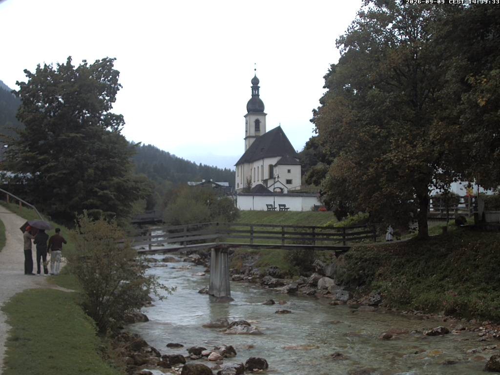 Archiv Foto Webcam Malerwinkel in Ramsau bei Berchtesgaden - Ortskirche St. Sebastian
