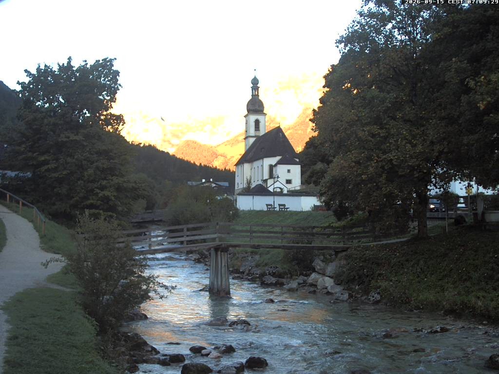 Archived image Webcam Ramsau - Berchtesgaden - St. Sebastian Church