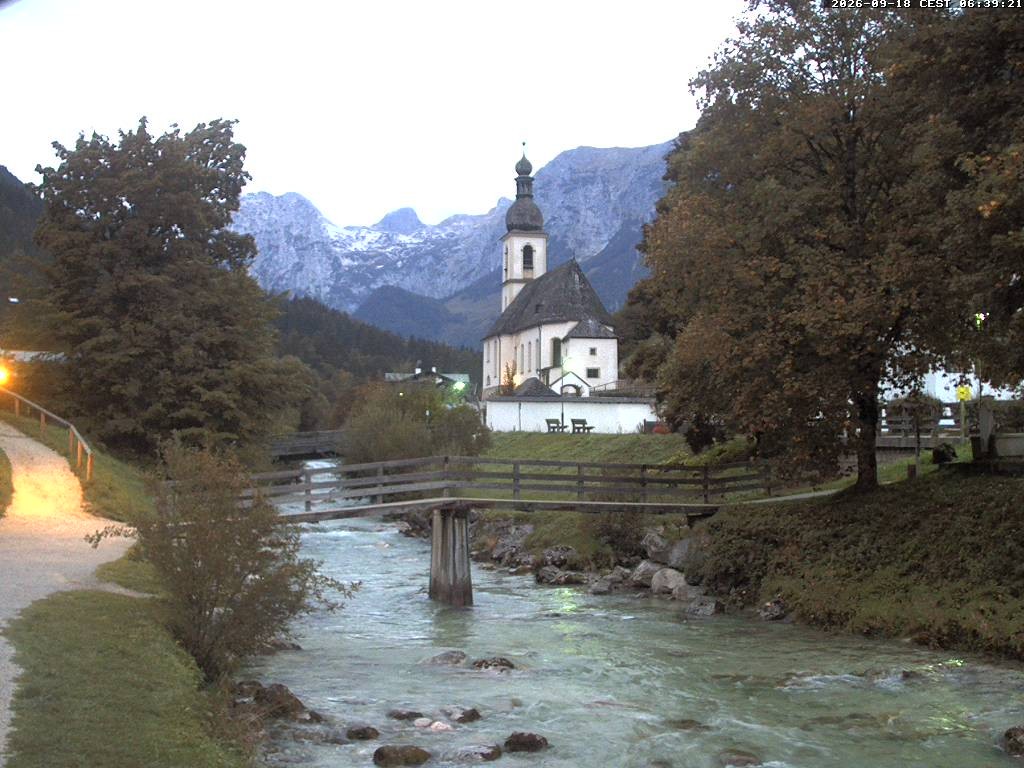 Archiv Foto Webcam Malerwinkel in Ramsau bei Berchtesgaden - Ortskirche St. Sebastian