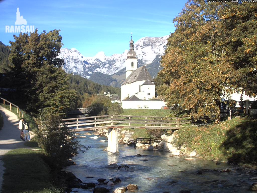 Archiv Foto Webcam Malerwinkel in Ramsau bei Berchtesgaden - Ortskirche St. Sebastian