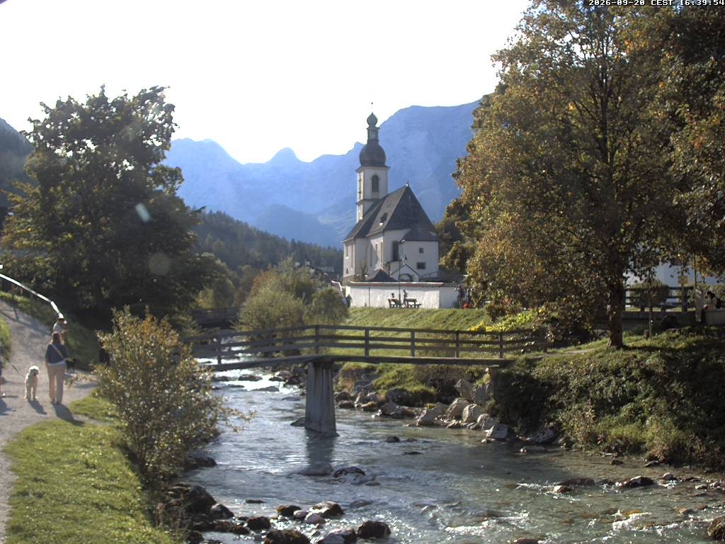 Archiv Foto Webcam Malerwinkel in Ramsau bei Berchtesgaden - Ortskirche St. Sebastian