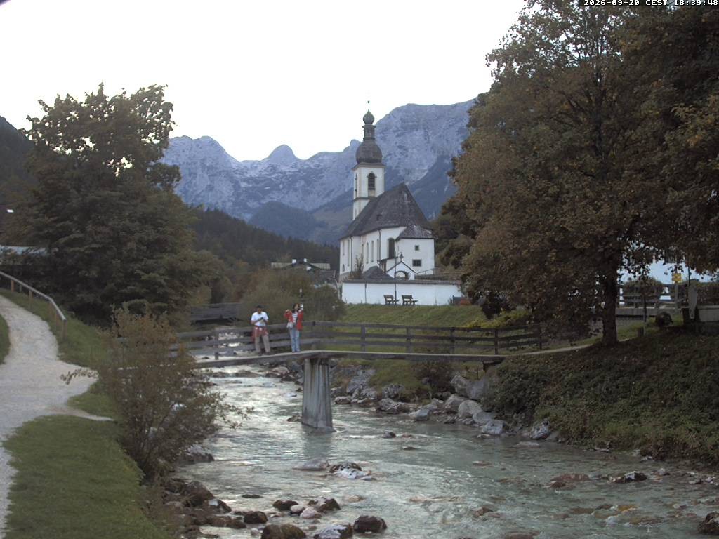 Archiv Foto Webcam Malerwinkel in Ramsau bei Berchtesgaden - Ortskirche St. Sebastian