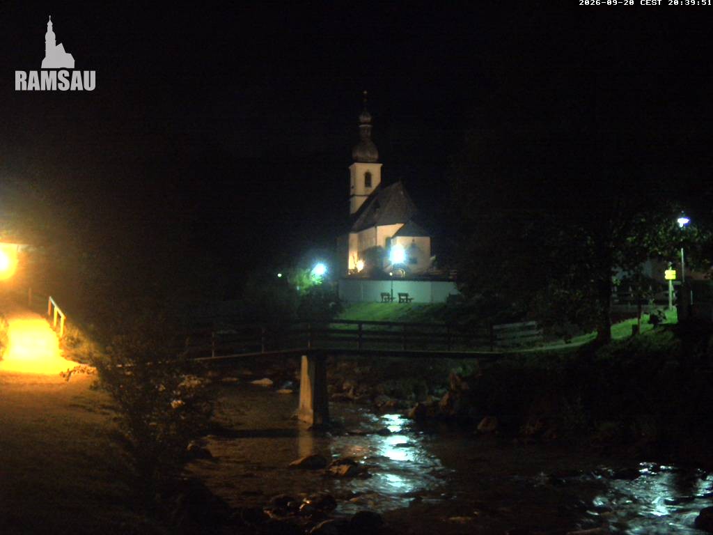 Archiv Foto Webcam Malerwinkel in Ramsau bei Berchtesgaden - Ortskirche St. Sebastian