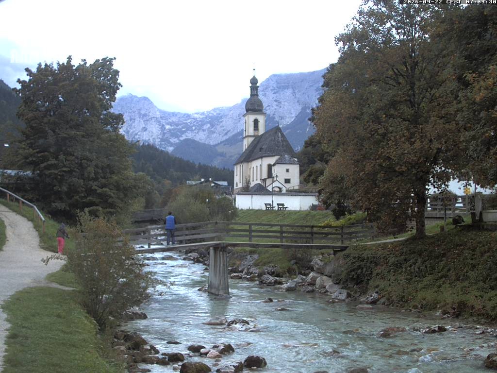 Archived image Webcam Ramsau - Berchtesgaden - St. Sebastian Church