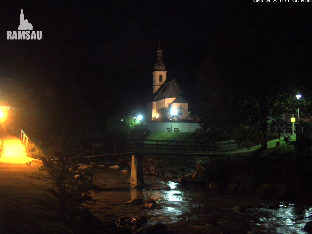 Archiv Foto Webcam Malerwinkel in Ramsau bei Berchtesgaden - Ortskirche St. Sebastian