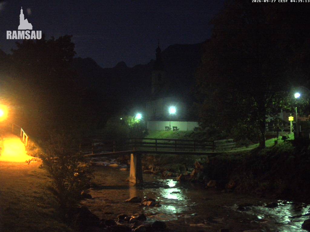 Archiv Foto Webcam Malerwinkel in Ramsau bei Berchtesgaden - Ortskirche St. Sebastian