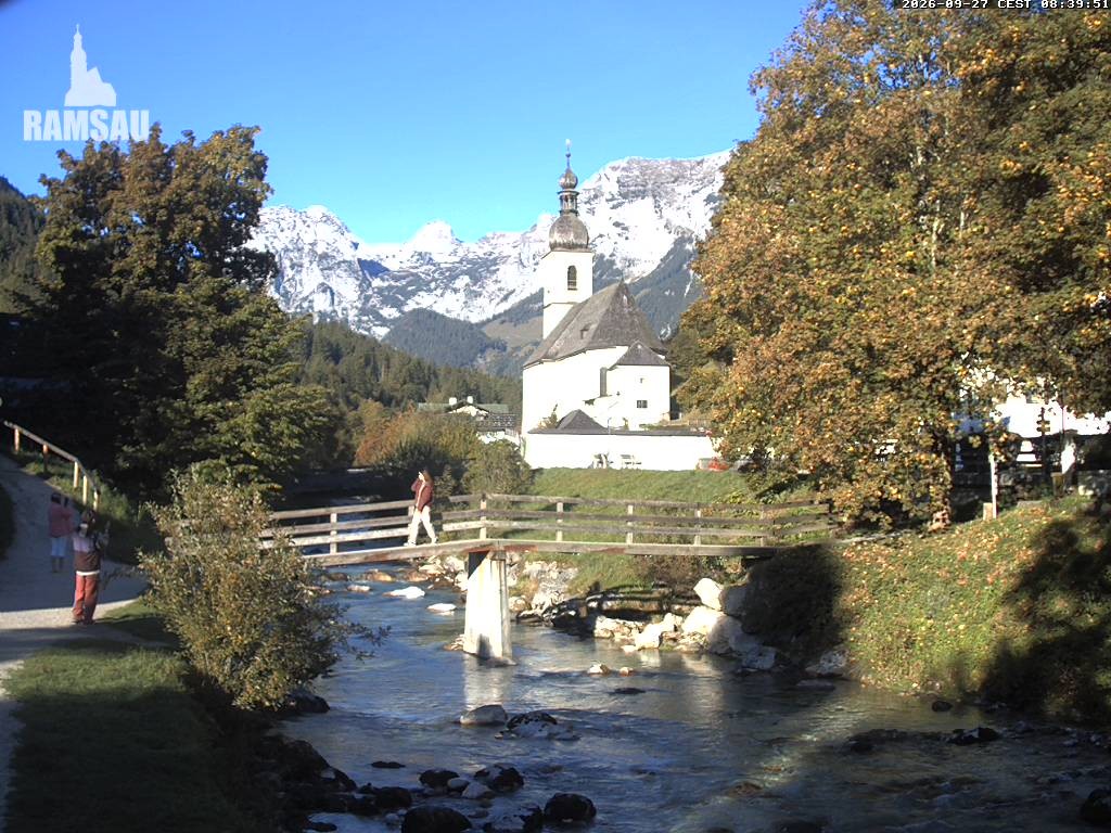 Archiv Foto Webcam Malerwinkel in Ramsau bei Berchtesgaden - Ortskirche St. Sebastian