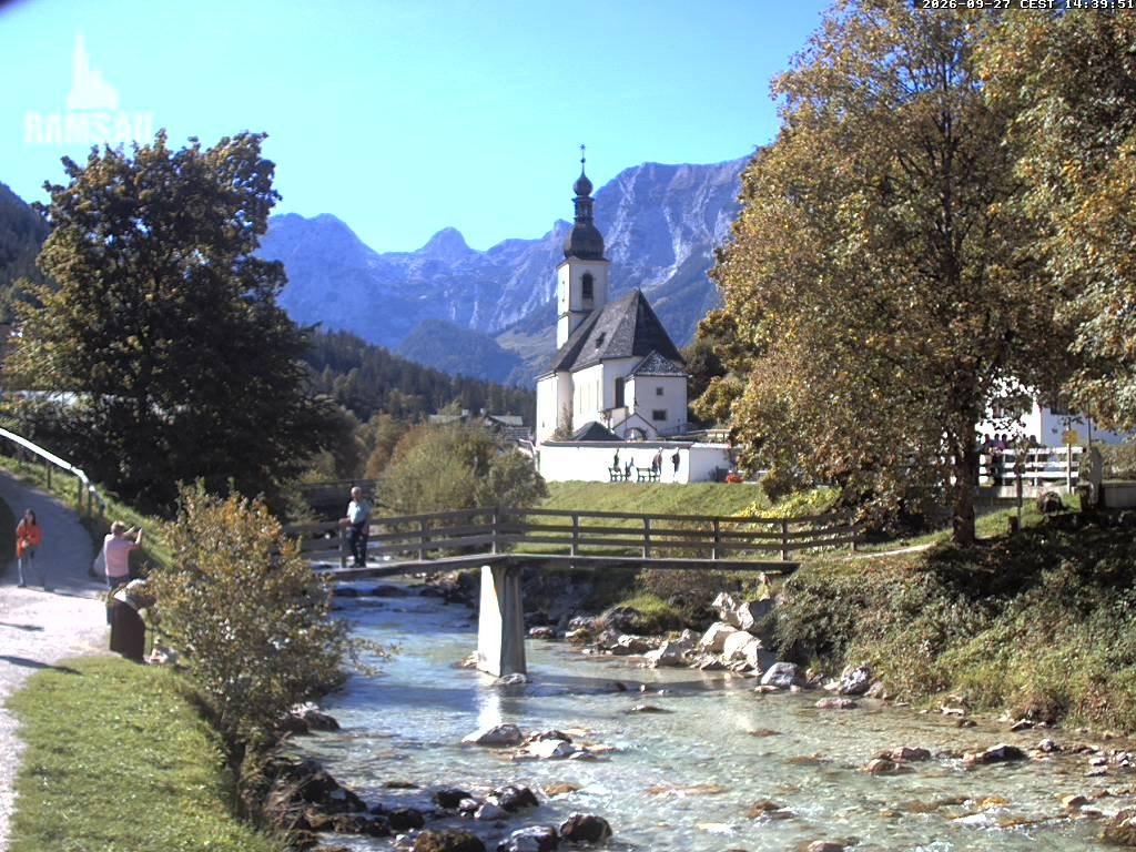 Archiv Foto Webcam Malerwinkel in Ramsau bei Berchtesgaden - Ortskirche St. Sebastian
