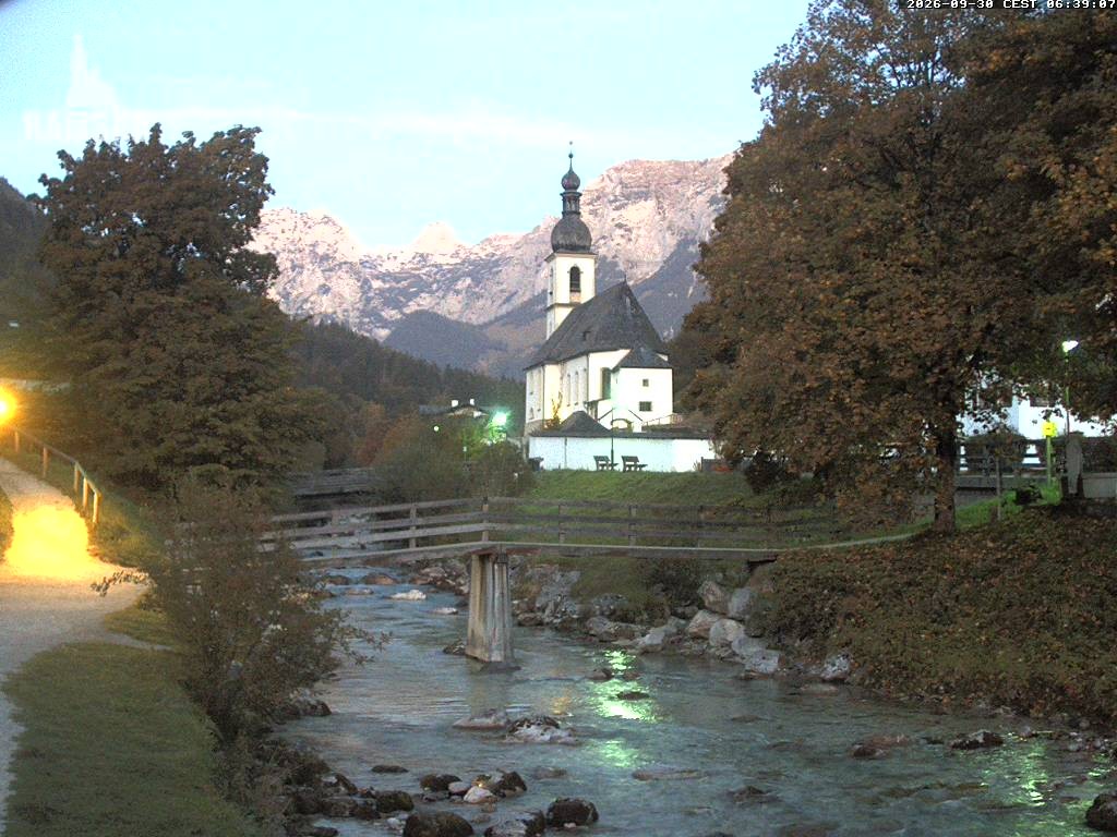 Archived image Webcam Ramsau - Berchtesgaden - St. Sebastian Church